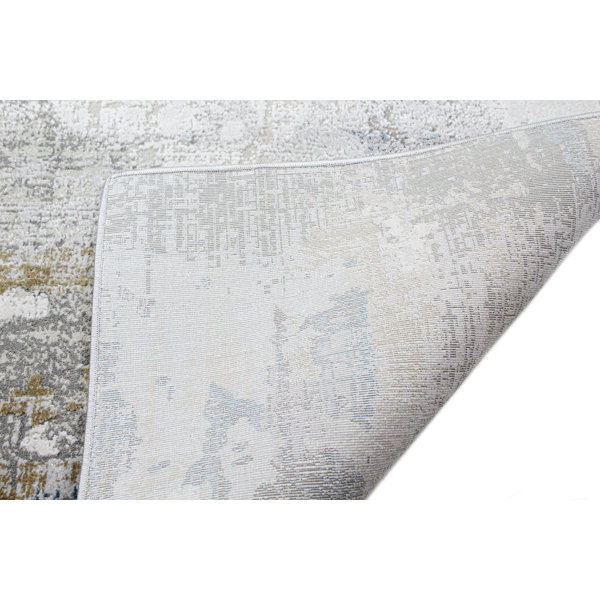 Steelside™ Gideon Performance Ivory/Blue/Gray/Gold Rug Wayfair